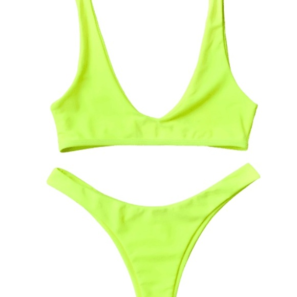 zaful neon yellow bikini